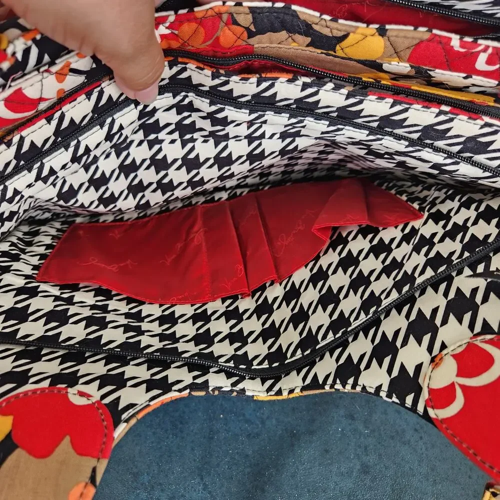 Vera Bradley Laptop Carryall Bittersweeat Floral Pattern Retired Houndstooth